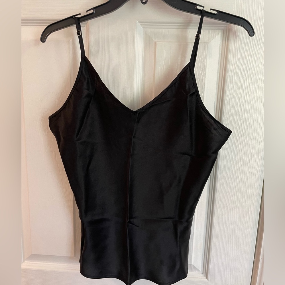 LilySilk Women’s 100% Silk Basic Black Camilsole, Size Medium